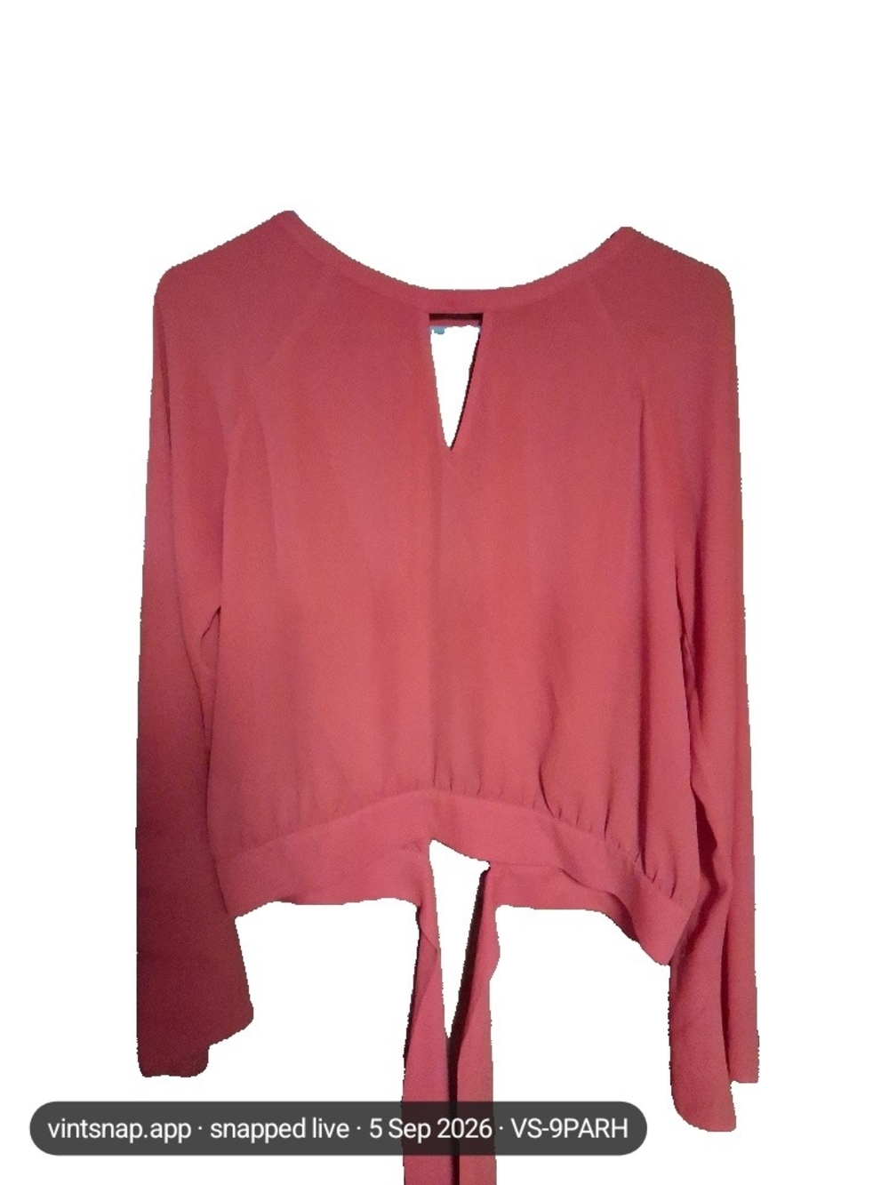 Express Rose Mauve Tie-Back Long Sleeve Blouse